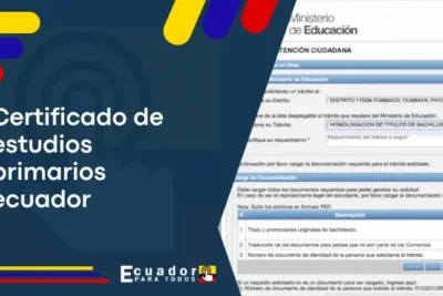Certificado de estudios primarios de Ecuador MINEDUC